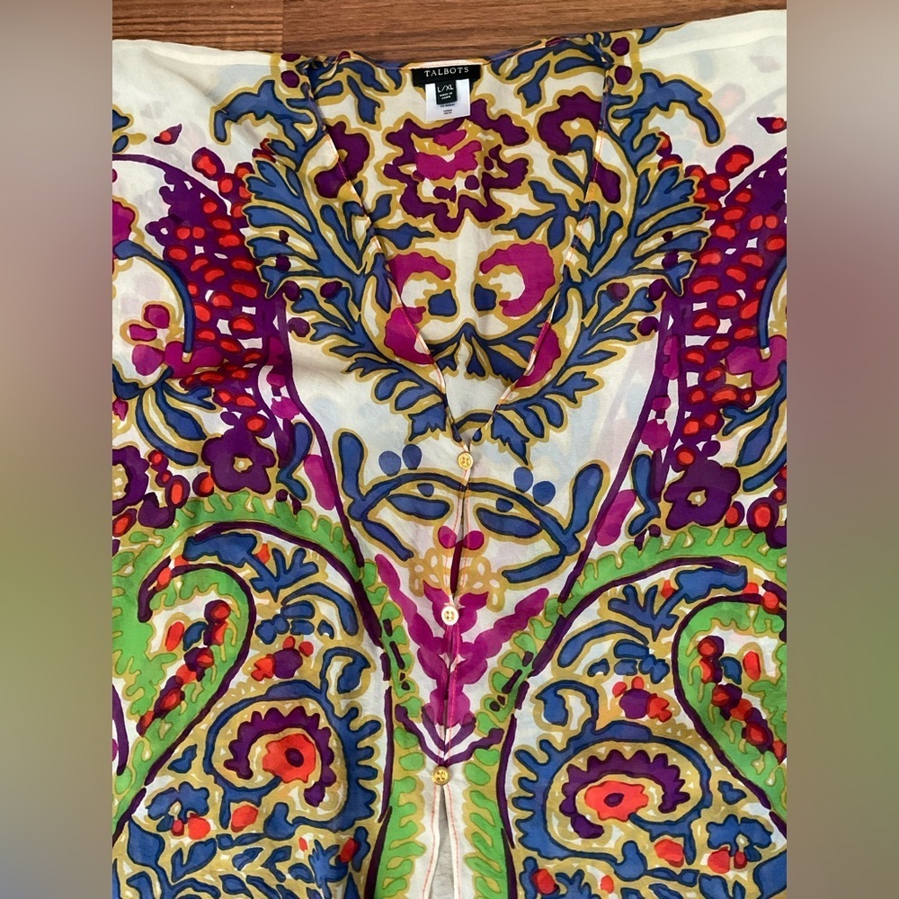 Talbots Multicolor Sheer Tunic - Picture 6 of 7